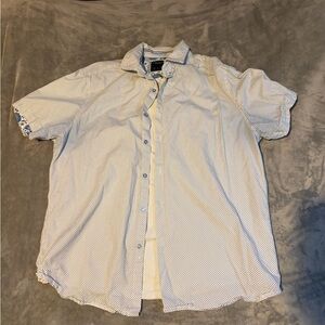 Denim & Flower White and Blue Casual Shirt